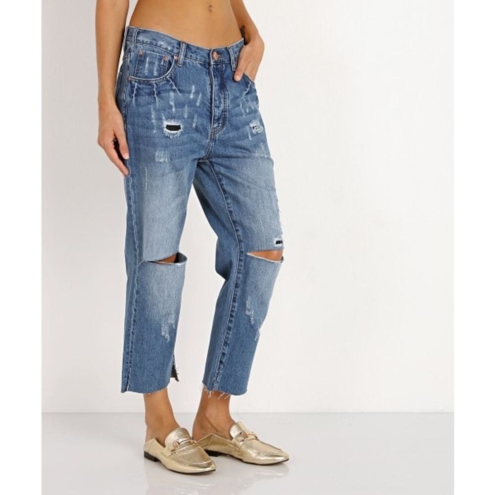 One Teaspoon 26 Super Baggies Hooligans Pacifica Distressed Low Waist Relax Jean